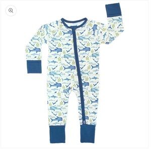 Emerson & friends - Shark Friends Bamboo Convertible Baby Pajamas. Size 0-3M